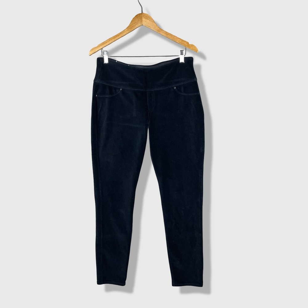 Suave Knit Corduroy Leggings Women Large Black‎ Tummy Control Casual Classic